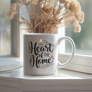Caneca De Café Coração da Casa | Mug de Nome Personalizado