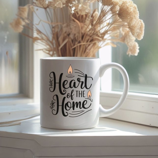 Caneca De Café Coração da Casa | Mug de Nome Personalizado (Criador carregado)