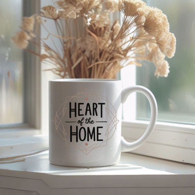 Caneca De Café Coração da Casa | Mug de Nome Personalizado (Criador carregado)