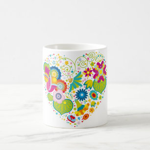 Caneca De Café Coração da flor