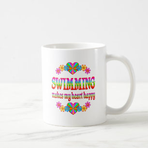 Caneca De Café Coração da natação feliz