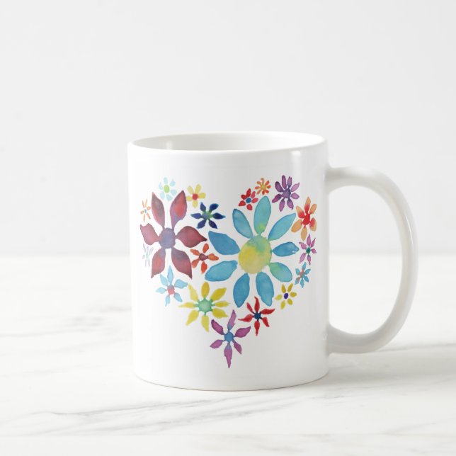 Caneca De Café Coração das Flores (Direita)
