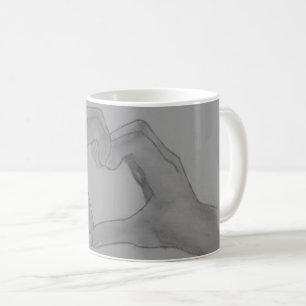 Caneca De Café Coração Das Mãos