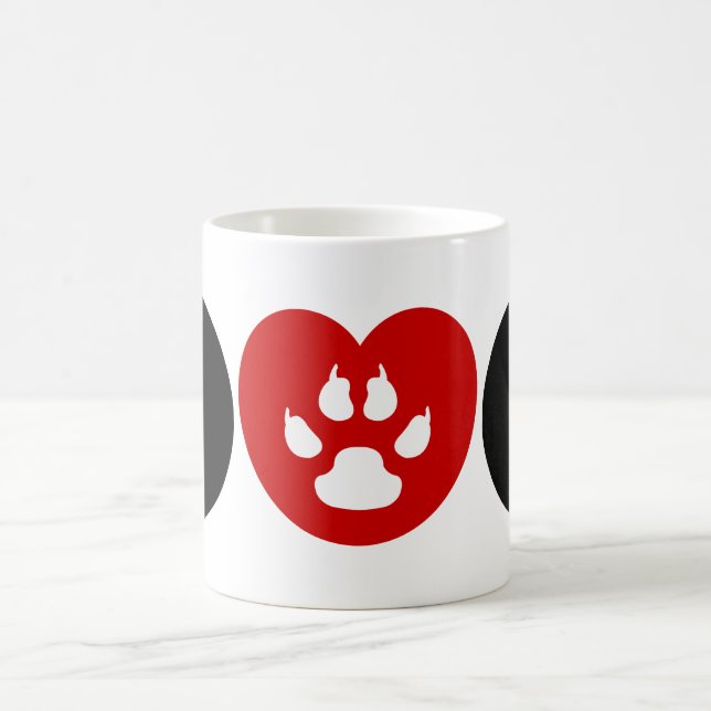 Caneca De Café Coração de Amor de Cão (Centro)
