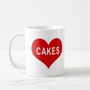 Caneca De Café Coração de Amor Vermelho CAKES