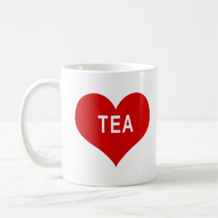 Caneca De Café Coração de Amor Vermelho TEA