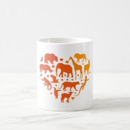 Caneca De Café Coração de animais, Presente para amantes de anima