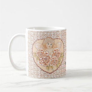 Caneca De Café Coração de Anjo Querubim