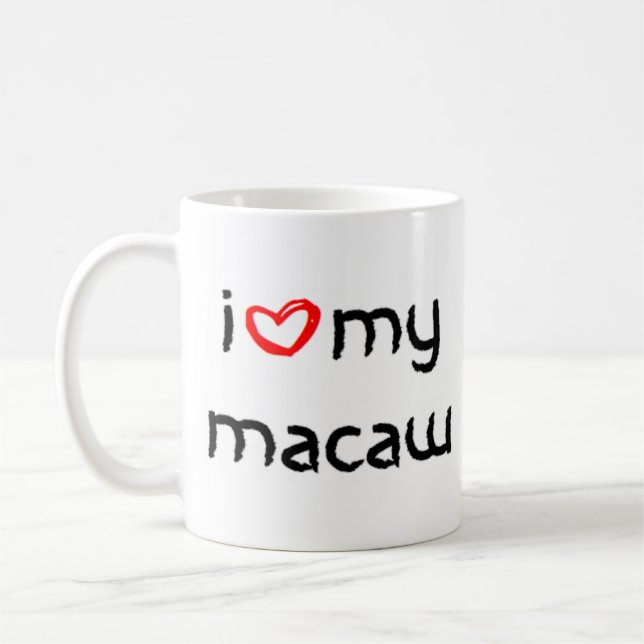 Caneca De Café coração de arara (Esquerda)