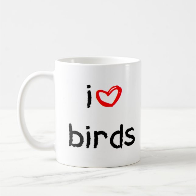 Caneca De Café coração de aves (Esquerda)