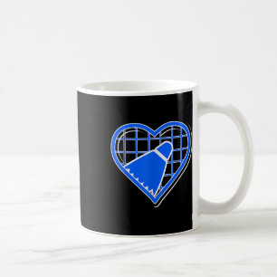 Caneca De Café Coração De Badminton Azul Para Amantes De Badminto