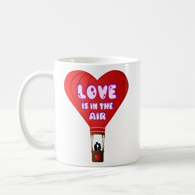Caneca De Café Coração de Balão Amor (Esquerda)