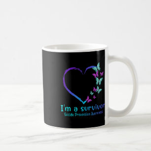 Caneca De Café Coração de Borboleta Eu Sou um Sobrevivente Preven