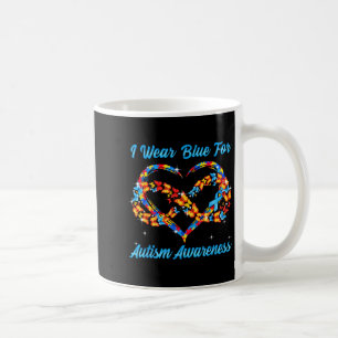 Caneca De Café Coração de borboleta usa azul para conscientização