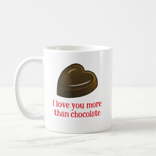 Caneca De Café Coração de Chocolate Romântico (Esquerda)