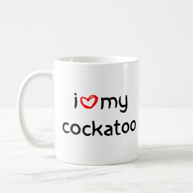 Caneca De Café coração de cockatoo (Esquerda)