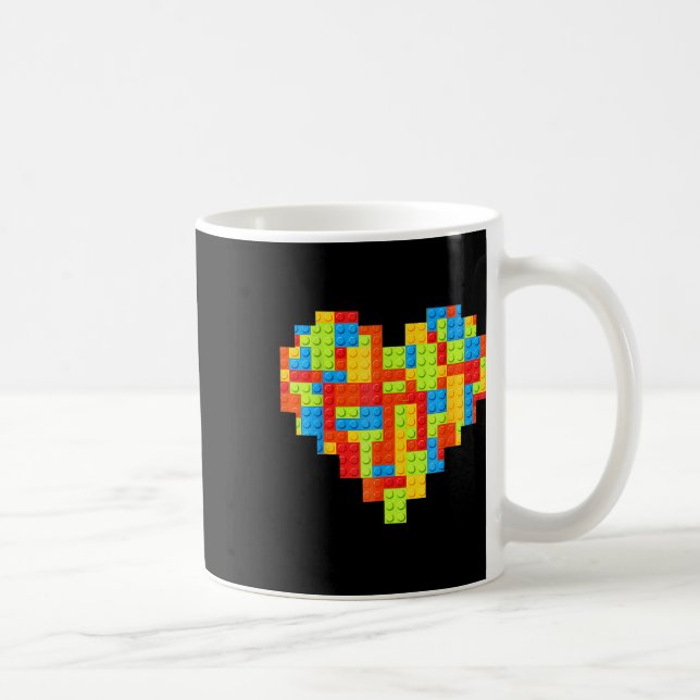 Caneca De Café Coração de Construção de Bloco do Master Builder (Direita)