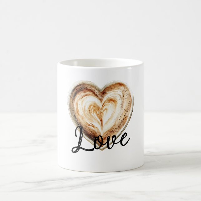 Caneca De Café Coração de Creme de Café (Centro)