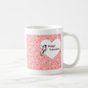 Caneca De Café Coração de cupido do Dia dos Namorados rosa pastel