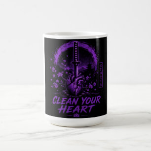 Caneca De Café Coração de Espada Roxa – Limpe Seu Coração
