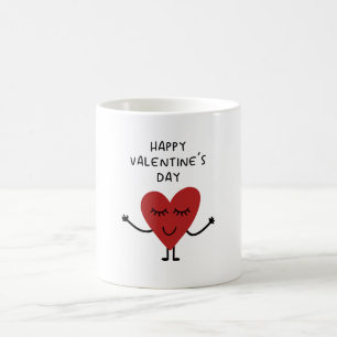 Caneca De Café coração de feliz dia de os namorados