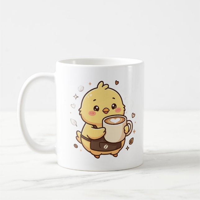 Caneca de Café Coração de Frango Fofa (Esquerda)