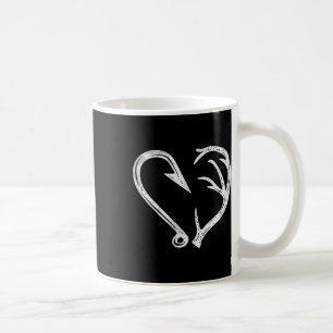 Caneca De Café Coração de Gancho de Chifre Amor Pesca Caça Peixe