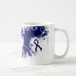 Caneca De Café Coração de Grunge Azul Escuro
