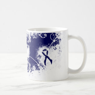 Caneca De Café Coração de Grunge Azul Escuro