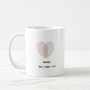 Caneca De Café Coração de Impressão Digital Personalizado para Ca
