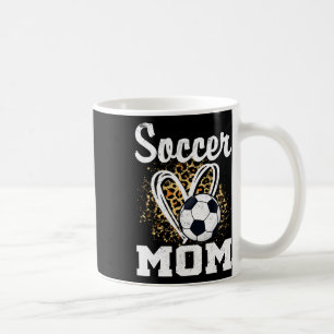 Caneca De Café Coração de Leopardo de Mãe de Futebol