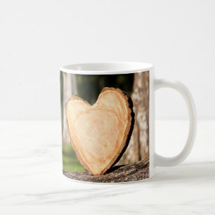 Caneca De Café coração de madeira