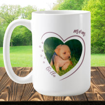 Coração de Mãe de Cachorro Foto Impressões de Pata