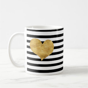 Caneca De Café Coração de ouro no estilo francês 