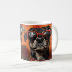 Caneca De Café Coração de Pastor da Anatólia Rosas Dia dos Namora