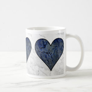 Caneca De Café Coração de Pedra Azul