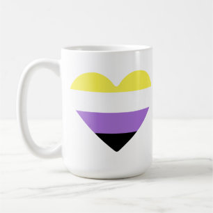 Caneca De Café Coração de Sinalizador de Orgulho Não-Binário