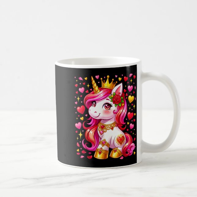 Caneca De Café Coração de Unicórnio Fofo Dia dos Namorados Menina (Direita)