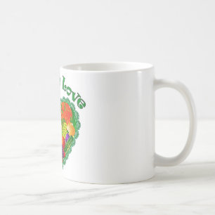 Caneca De Café Coração do amor do vegetariano