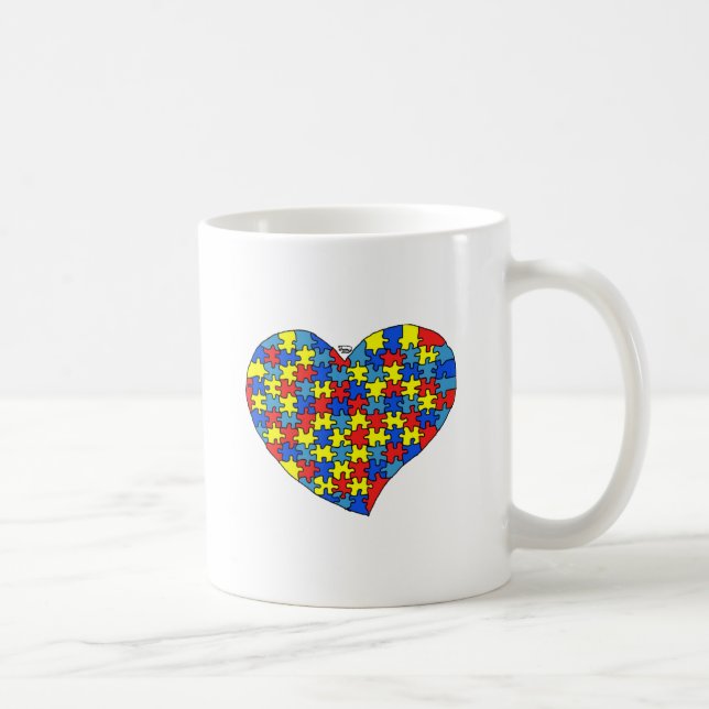 Caneca De Café Coração do autismo (Direita)