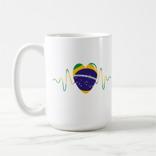 Caneca De Café Coração do Brasil