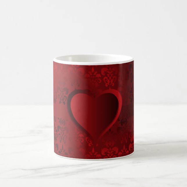 Caneca De Café Coração do damasco vermelho (Centro)