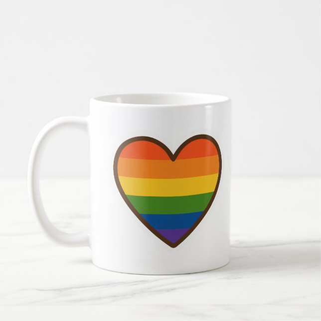 Caneca De Café Coração do Orgulho LGBTQ+ Kawaii (Esquerda)