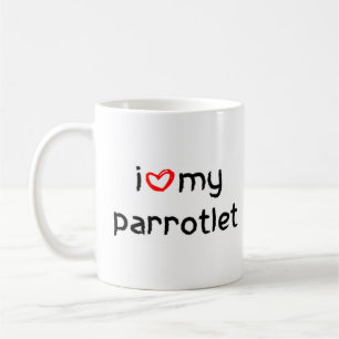 Caneca De Café coração do parrotlet