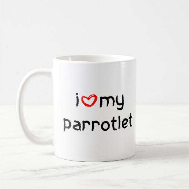 Caneca De Café coração do parrotlet (Esquerda)