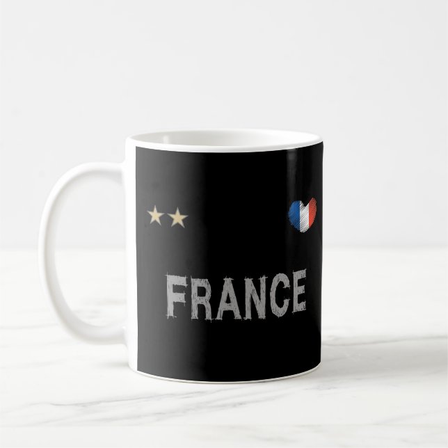 Caneca De Café Coração do Ventilador de Futebol da França (Esquerda)
