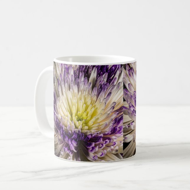 Caneca De Café Coração Dourado, Coroa Violeta (Frente Esquerda)