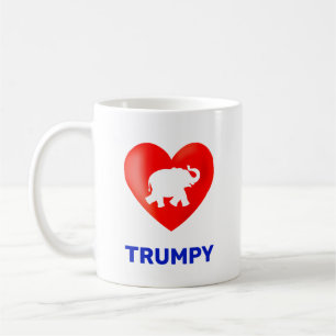 Caneca De Café Coração e elefante com trumpy editáveis