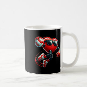 Caneca De Café Coração Engraçado Jogando Volei Dia dos Namorados