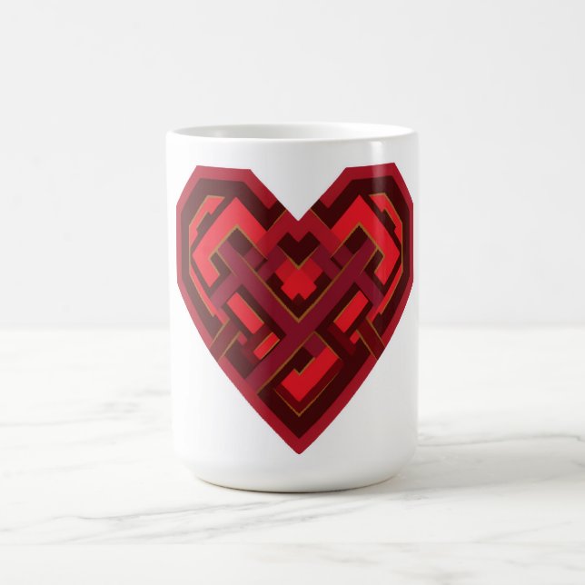 Caneca De Café Coração Entrelaçado de Amor (Centro)